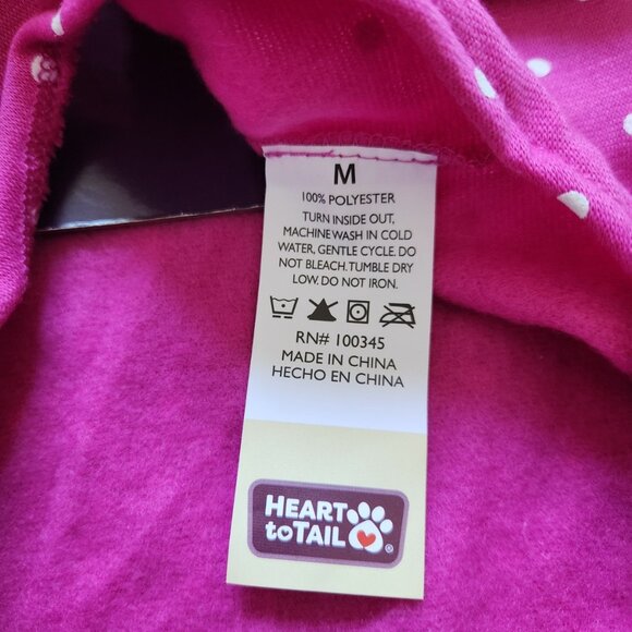 Heart to Tail Pet Sweatshirt Dog Pink White Polka Dot 'Loved' - Picture 5 of 5